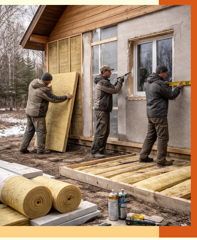 Утепление дачного дома в Черняховске от 4978 руб/м2 — недорого | ТепломастерЧрх