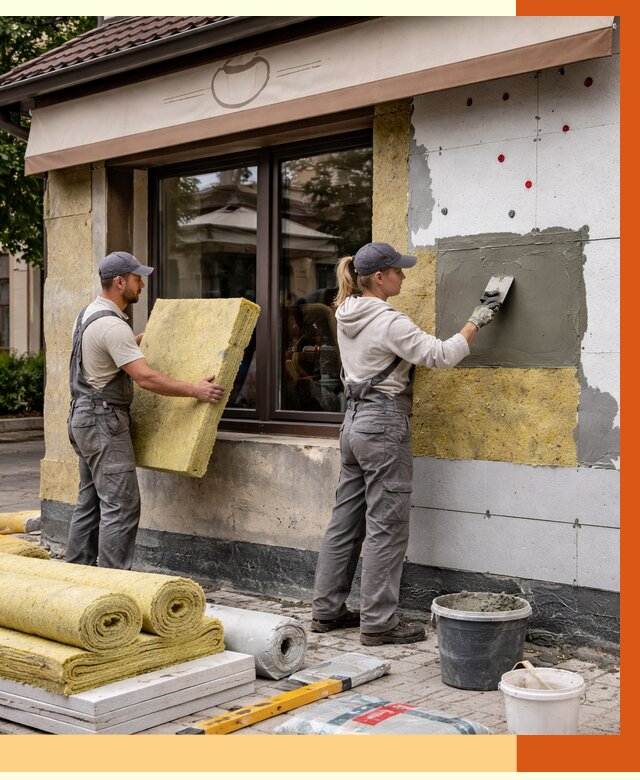 Утепление кафе в Черняховске от 4402 руб/м2 — комплексно под ключ | ТепломастерЧрх